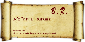 Bánffi Rufusz névjegykártya